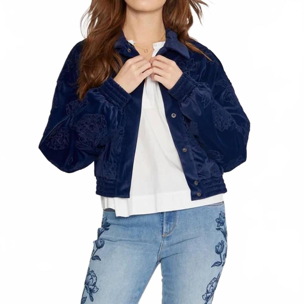 NEW DRIFTWOOD detroit velvet etched bomber jacket in one color